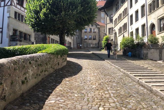 Fribourg, la Basse-Ville et ses rues pavées